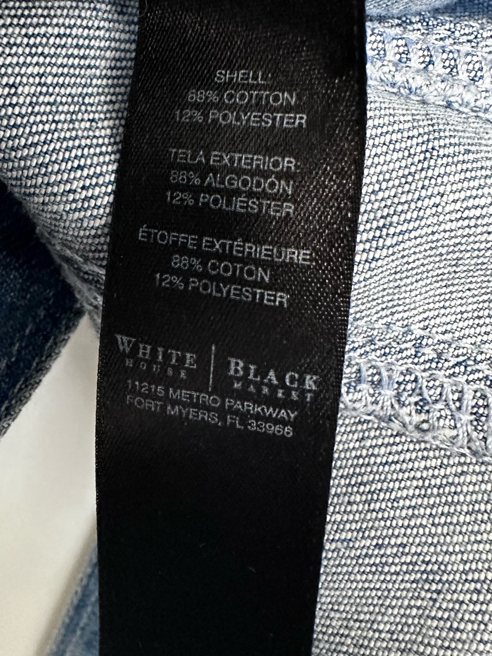 White House Black Market Cropped Denim Jacket Women’s Size 2 - Picture 8 of 12
